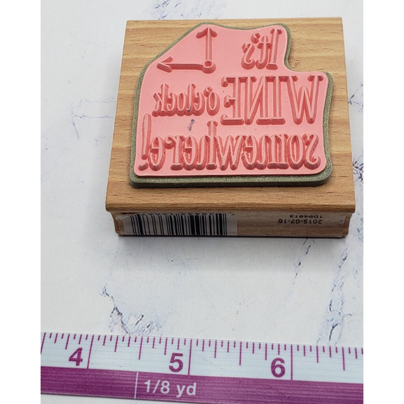 Studio G It’s Wine O’Clock Somewhere! Hot Fudge Studios Rubber Stamp Hampton Art - Picture 6 of 7